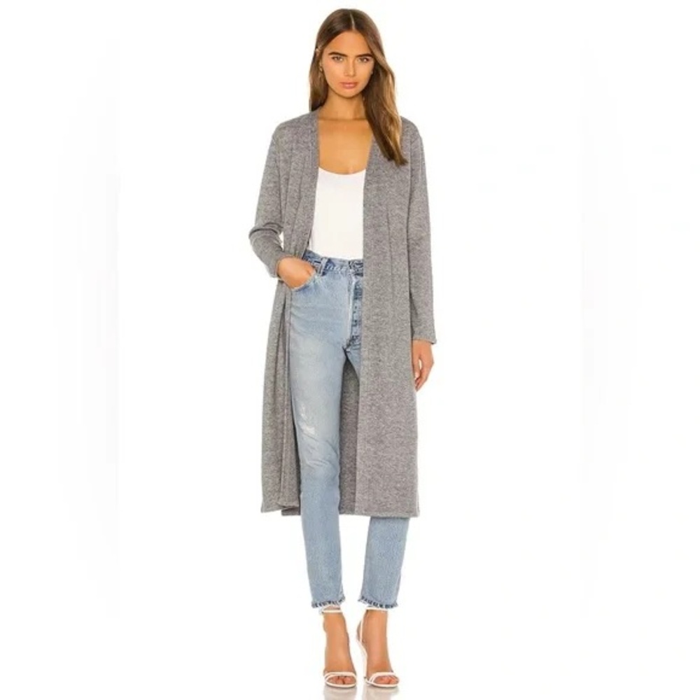 Cupcakes & Cashmere Heather Gray Victoria Knit Long Cardigan